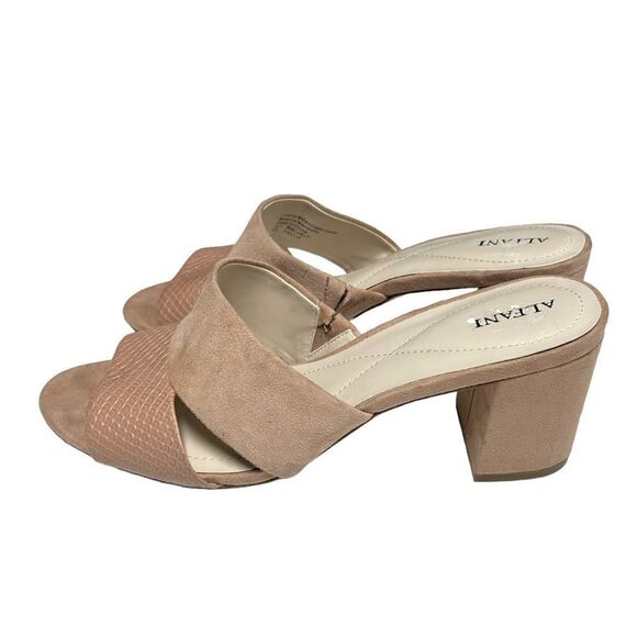 Alfani Blush Light Pink Open Toe Block Heel Sandals Chunky Heels Cute Barbiecore - Picture 1 of 8